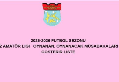 20-05-2026 TARİHİNDE OYNANMIŞ 2 AMATÖR LİGİ MÜSABAKA LİSTELERİ