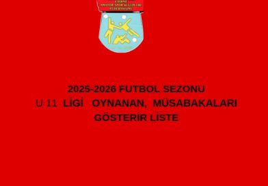 09-06-2026 TARİHİNDE OYNANAN U 11 LİGİ MÜSABAKA SONUÇLARI